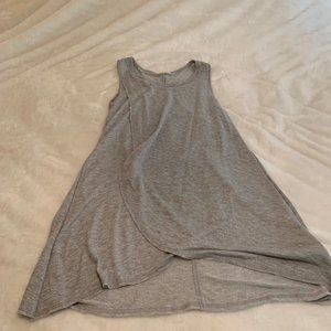 A La Tzarina Light Gray Reverse Wrap Tulip Hem Tunic Size L